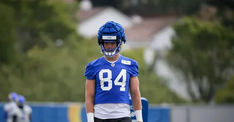 Los Angeles Rams tight end Brycen Hopkins (88) against the San