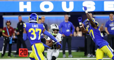 Los Angeles Rams tight end Brycen Hopkins (88) against the San