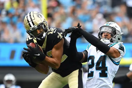 Carolina Panthers defensive end Yetur Gross-Matos (97) on defense