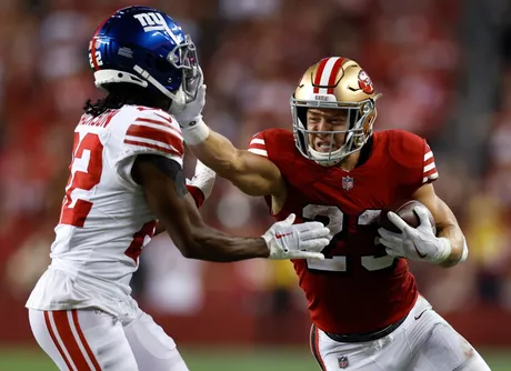 McCaffrey makes history as 49ers win sloppy Thursday Night game over Giants  - Sactown Sports