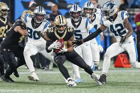 New Orleans Saints linebacker Zack Baun (53) in a drill during NFL football  training camp in Metairie, Wednesday, Aug. 4, 2021. (AP Photo/Derick Hingle  Stock Photo - Alamy