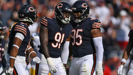 GREEN BAY, WI - SEPTEMBER 18: Chicago Bears linebacker Robert Quinn (94)  looks into the stands during a game between the Green Bay Packers and the Chicago  Bears on September 18, 2022