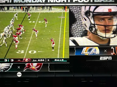 Somebody At ESPN Belongs In Jail For Constantly Going Split Screen Between  These Two Monday Night Football Games