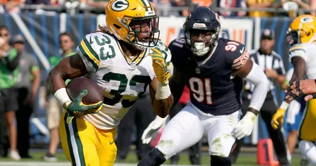 Green Bay Packers linebacker Eric Wilson (45) walks off the field after an  NFL football game against the Buffalo Bills, Sunday, Oct. 30, 2022, in  Orchard Park, N.Y. (AP Photo/Bryan Bennett Stock