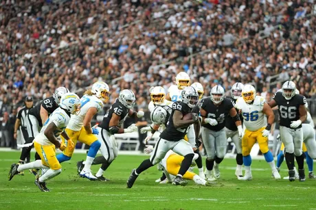 Raiders Crossover: The Chargers Must Keep Josh Jacobs and the Las Vegas  Offense Down 