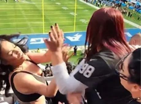 WATCH: Raiders and Chargers fans throw punches in fight during Week 4 clash  at SoFi Stadium