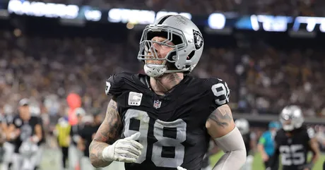 Las Vegas Raiders defensive end Malcolm Koonce (51) plays against