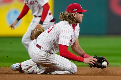 Aaron Nola, Phillies bats overpower D'backs to move within two wins of a  return to the World Series, National